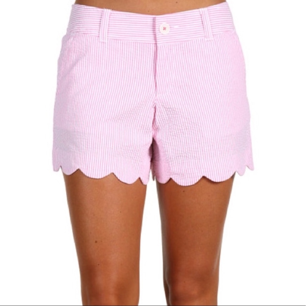 Pink seersucker Lilly Pulitzer shorts